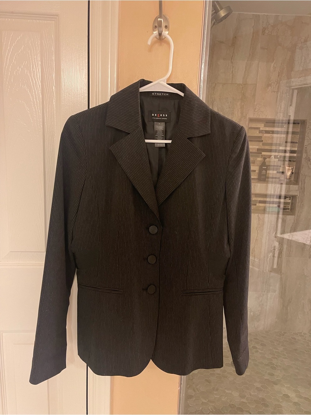 Liz Claiborne Black Pinstripe Women's Tailored Blazer